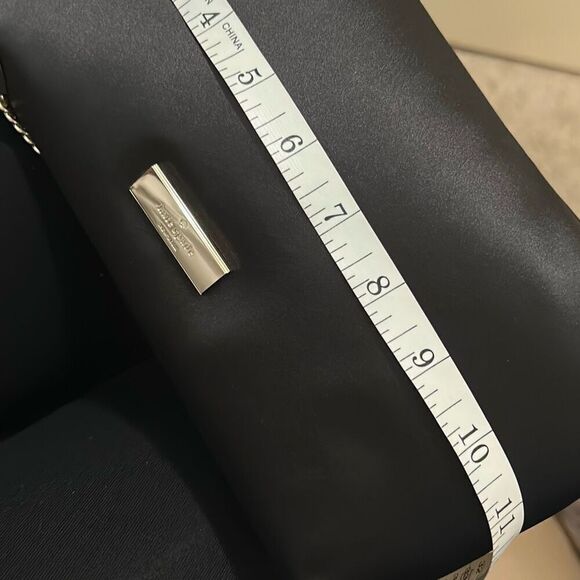 Kate Spade Anya Chain Strap Satin Shoulder Bag Black Gold Evening Glam Date NWT